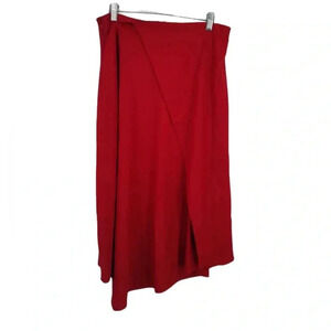 Vince NWT Women's Red Asymmetrical Drape Side Zip A Line Skirt Size 8